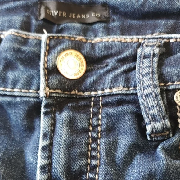 Silver Jeans Avery Straight W27 L30 Dark Wash Stretch Denim Jeans - Picture 4 of 10